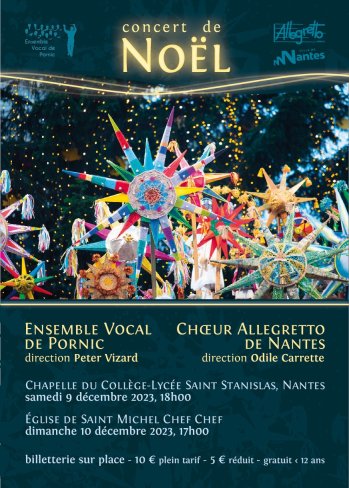 Affiche concert de Noël avec EVP Pornic